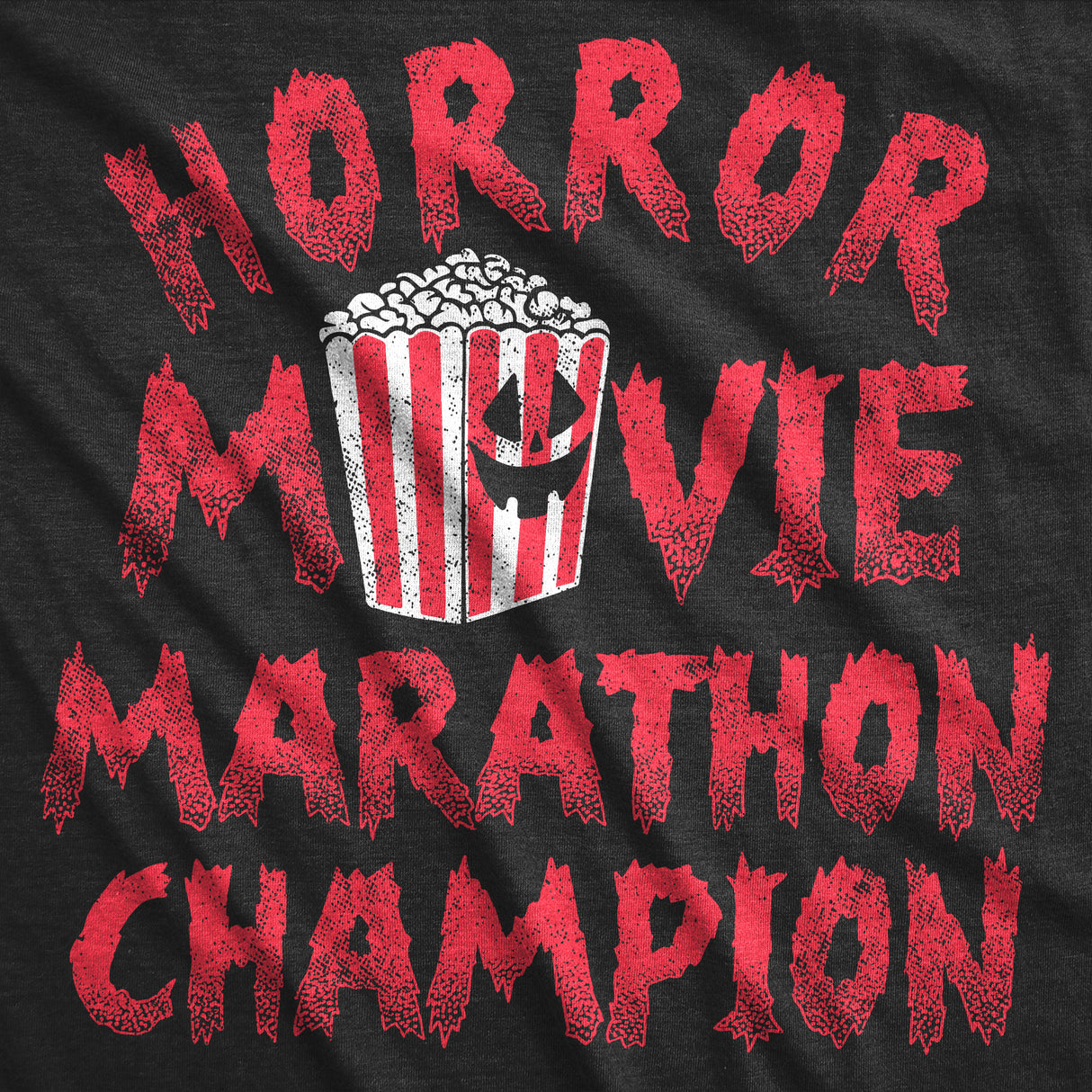 Mens Funny T Shirts Horror Movie Marathon Champion Sarcastic Halloween Tee for Men