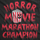 Mens Funny T Shirts Horror Movie Marathon Champion Sarcastic Halloween Tee for Men