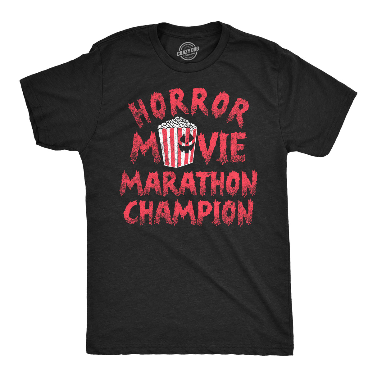 Mens Funny T Shirts Horror Movie Marathon Champion Sarcastic Halloween Tee for Men