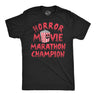 Mens Funny T Shirts Horror Movie Marathon Champion Sarcastic Halloween Tee for Men