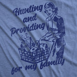 Womens Funny T Shirts Hunting and Providing for My Family Sarcastic Grocery Shopping Tee for Ladies