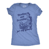 Womens Funny T Shirts Hunting and Providing for My Family Sarcastic Grocery Shopping Tee for Ladies