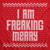 I Am Freaking Merry Unisex Hoodie Funny Sarcastic Christmas Graphic Hooded Sweatshirt