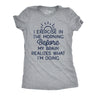 Womens Funny T Shirts I Exercise In The Morning Before My Brain Realizes What Im Doing Sarcastic Workout Tee