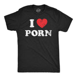 Mens I Heart Porn T Shirt Funny Adult Film Sex Movie Joke Tee for Guys