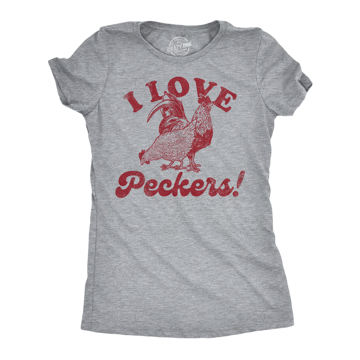 Womens Funny T Shirts I Love Peckers Sarcastic Chicken Graphic Tee For Ladies