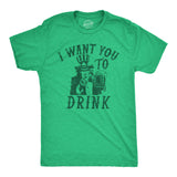 Mens I Want You to Drink T Shirt Funny St Pattys Day Uncle Sam Drinking Partying Joke Tee for Guys