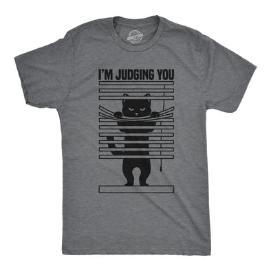 Mens Im Judging You Funny T Shirts Sarcastic Kitten Graphic Tee For Men