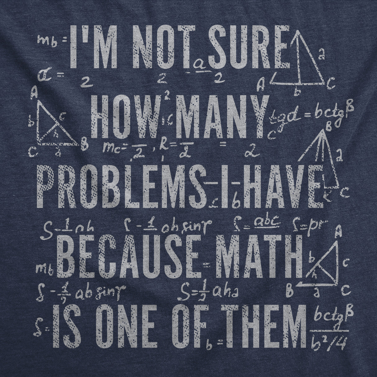 Mens Funny T Shirts Im Not Sure How Many Problems I Have Because Math In One of them Novelty Tee for Men