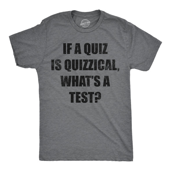 Mens Funny T Shirts If A Quiz Is Quizzical Whats A Test Sarcastic Tee For Men