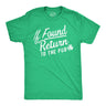 Mens If Found Return to The Pub T Shirt Funny St Pattys Days Parade Drinking Partying Bar Joke Tee for Guys