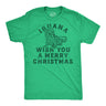 Mens Funny T Shirts Iguana Wish You A Merry Christmas Sarcastic Xmas Graphic Tee For Men