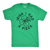 Mens Irish I Had A Pizza T Shirt Funny St Paddys Day Partying Drunk Food Joke Tee For Guys