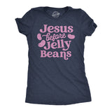 Womens Funny T Shirts Jesus Before Jelly Beans Sarcastic Easter Tee For Ladies