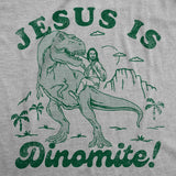 Womens Funny T Shirts Jesus Is Dinomite Funny Christian Graphic Tee For Ladies