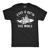 Mens Funny T Shirts Jesus Is Outta This World Sarcastic Easter Tee For Men