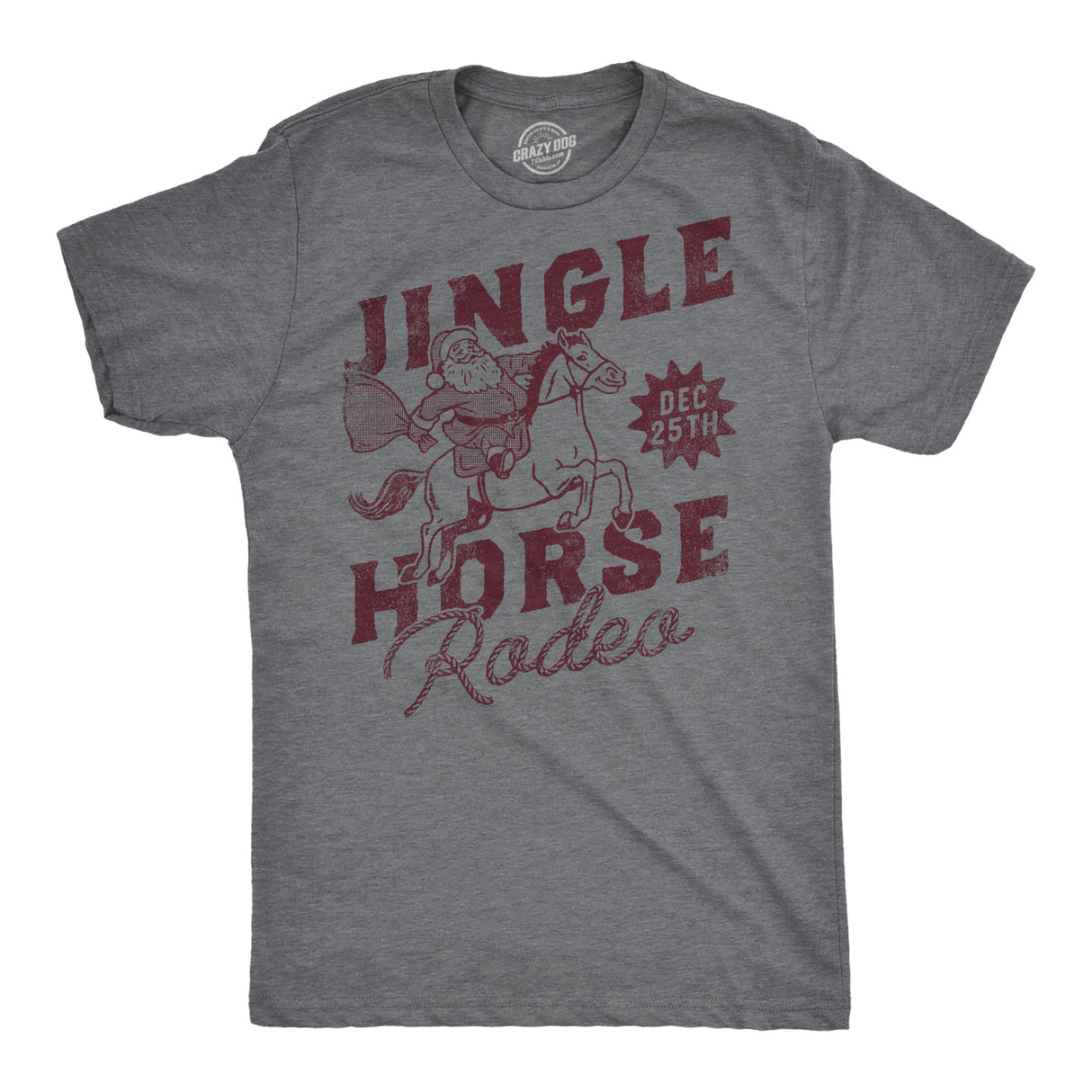 Mens Funny T Shirts Jingle Horse Rodeo Sarcastic Christmas Santa Graphic Novelty Tee For Men
