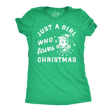 Womens Funny T Shirts Just A Girl Who Loves Christmas Sarcastic Xmas Graphic Tee For Ladies