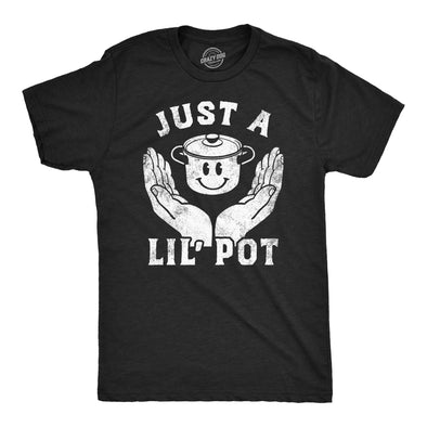 Mens Funny T Shirts Just A Lil Pot Sarcastic 420 Graphic Tee For Men