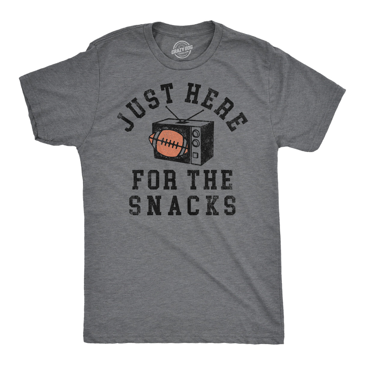 Mens Funny T Shirts Just Here for The Snacks Sarcastic Football Tee for Men