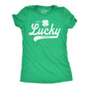 Womens Funny T Shirts Just Lucky I Guess St Patricks Day Novelty Tee For Ladies