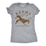 Womens Funny T Shirts Karma Cafe Sarcastic Coffee Graphic Tee For Ladies