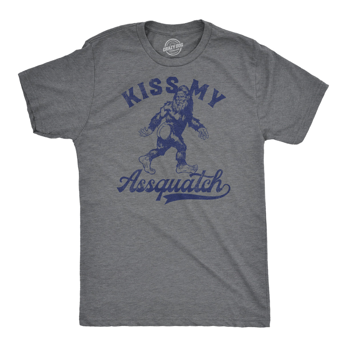 Mens Funny T Shirts Kiss My Assquatch Sarcastic Bigfoot Graphic Novelty Tee For Men