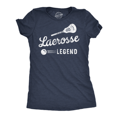 Womens Funny T Shirts Lacrosse Legend Sarcastic Sports Graphic Tee For Ladies