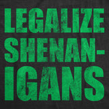 Mens Funny T Shirts Legalize Shenanigans Sarcastic St Patricks Day Tee For Men