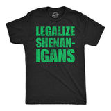 Mens Funny T Shirts Legalize Shenanigans Sarcastic St Patricks Day Tee For Men