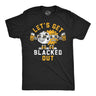 Mens Lets Get Blacked Out Funny Solar Eclipse Party Graphic Tee for Men