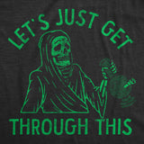 Mens Funny T Shirts Lets Just Get Through This Weed Sarcastic 420 Graphic Tee For Men