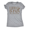 Womens Funny T Shirts Life Is Pain Au Chocolat Sarcastic Food Graphic Tee For Ladies