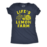 Womens Funny T Shirts Lifes Lemon Farm Sarcastic Graphic Novelty Tee for Ladies