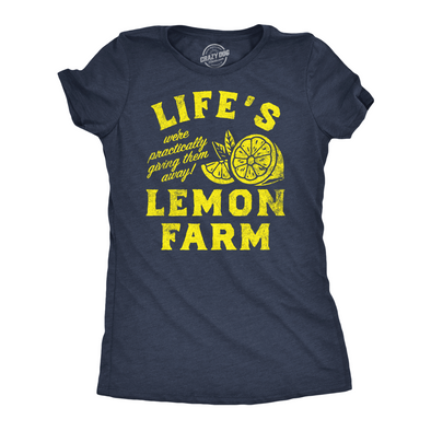 Womens Funny T Shirts Lifes Lemon Farm Sarcastic Graphic Novelty Tee For Ladies