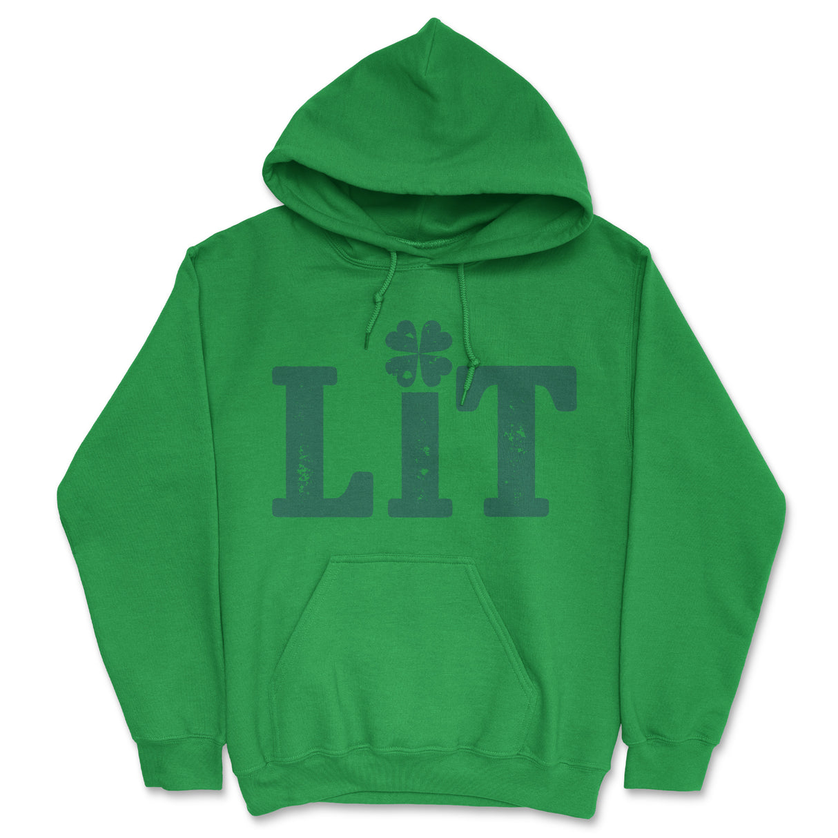 Lit Shamrock Unisex Hoodie Funny Day Drinking Saint Pattys Day Partying Joke Hooded Sweatshirt