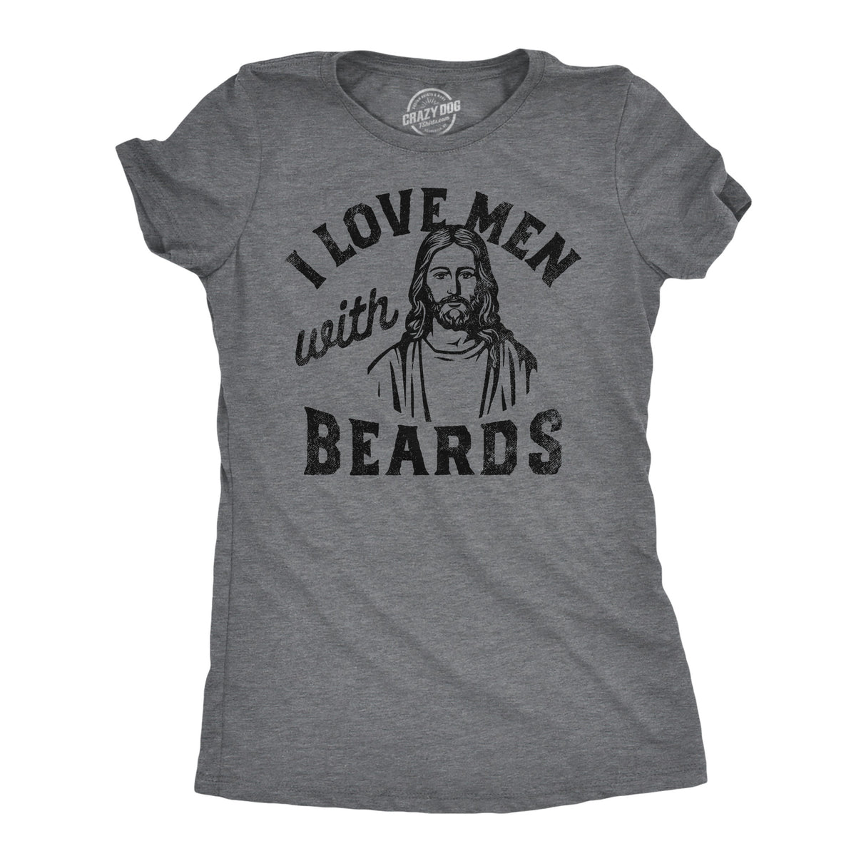 Womens Funny T Shirts I Love Men With Beards Sarcastic Christmas Santa Graphic Tee for Ladies