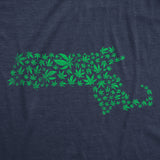Mens Massachusetts State Pot Leaves T Shirt Funny 420 Weed Lovers Tee For Guys