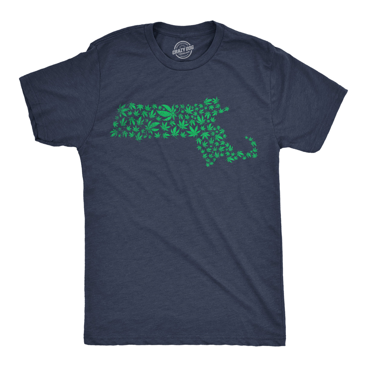 Mens Massachusetts State Pot Leaves T Shirt Funny 420 Weed Lovers Tee For Guys
