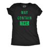 Womens Funny T Shirts May Contain THC Sarcastic 420 Graphic Tee For Ladies