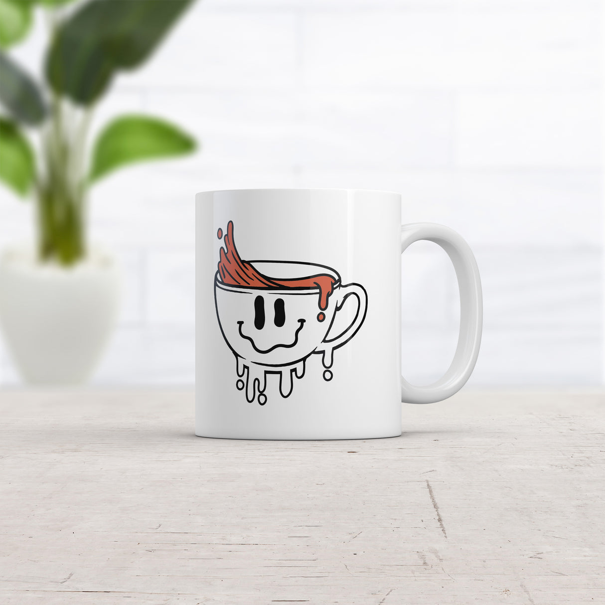 Dripping Melting Smiling Coffee Cup Mug Funny Novelty Gift Cup-11oz