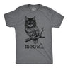 Mens Funny T Shirts Meowl Sarcastic Cat Owl Graphic Novelty Tee For Men