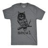 Mens Funny T Shirts Meowl Sarcastic Cat Owl Graphic Novelty Tee For Men