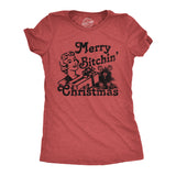 Womens Funny T Shirts Merry Bitchin Christmas Sarcastic Xmas Graphic Novelty Tee For Ladies