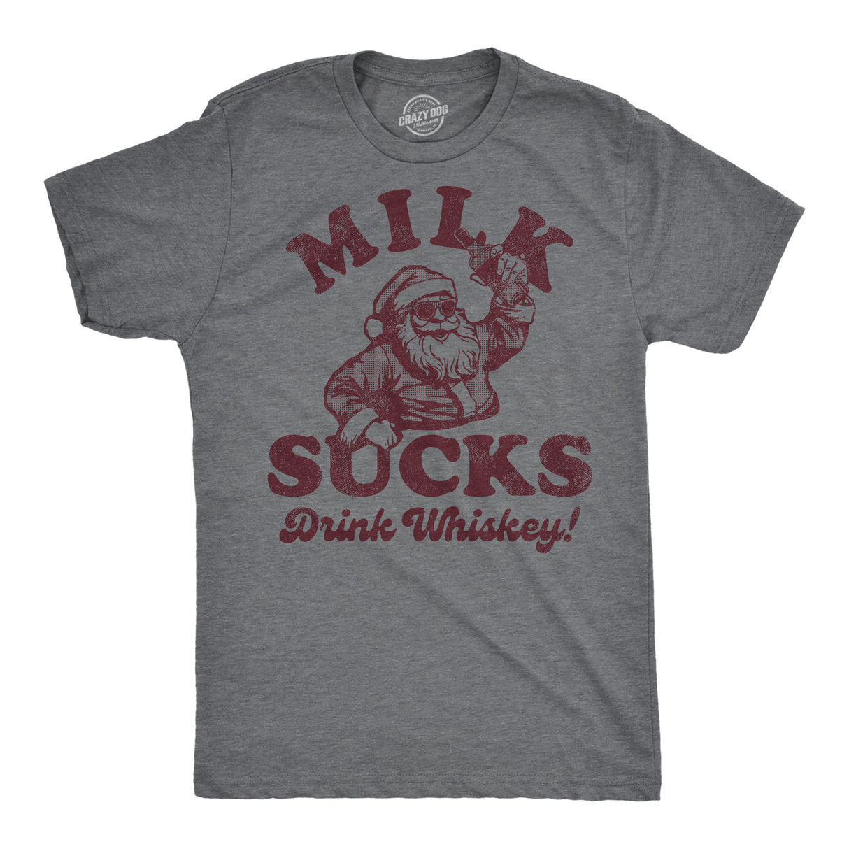 Mens Funny T Shirts Milk Sucks Drink Whiskey Sarcastic Christmas Drinking Tee For Men