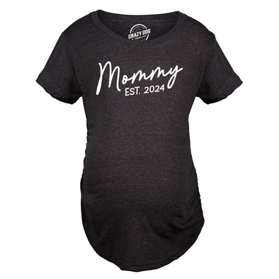 Mommy Est 2024 Maternity Shirt Cute Pregnancy Tee For Ladies