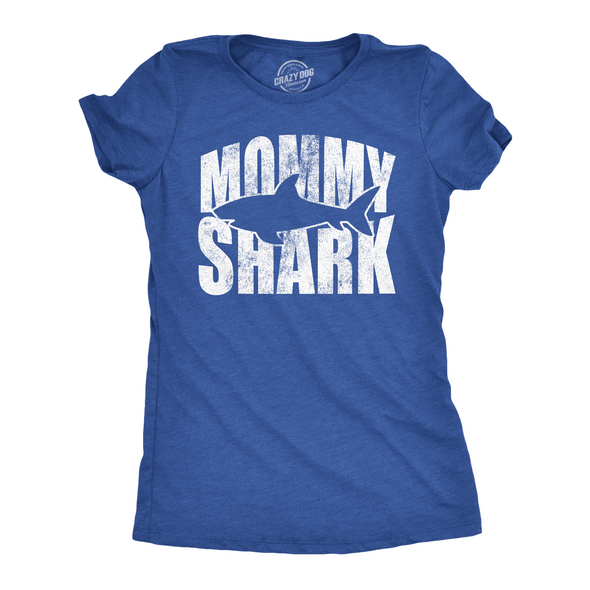 Womens Funny T Shirts Mommy Shark Cute Mothers Day Tee For Moms