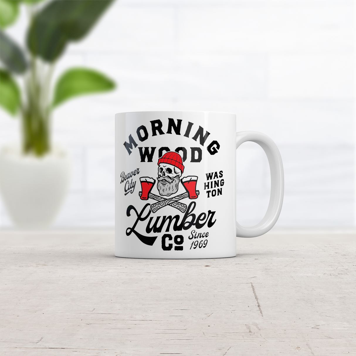 Morning Wood Lumber Company Mug Funny Sarcastic Adult Joke Novelty Coffee Cup-11oz