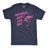 Mens Funny T Shirts Never Skip Leg Day Sarcastic Flamingo Graphic Novelty Tee for Men