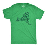 Mens New York State Clovers T Shirt Funny St Pattys Day Parade Four Leaf Shamrock Tee for Guys